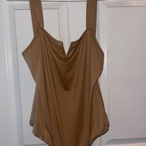 Brown bodysuit with thick straps